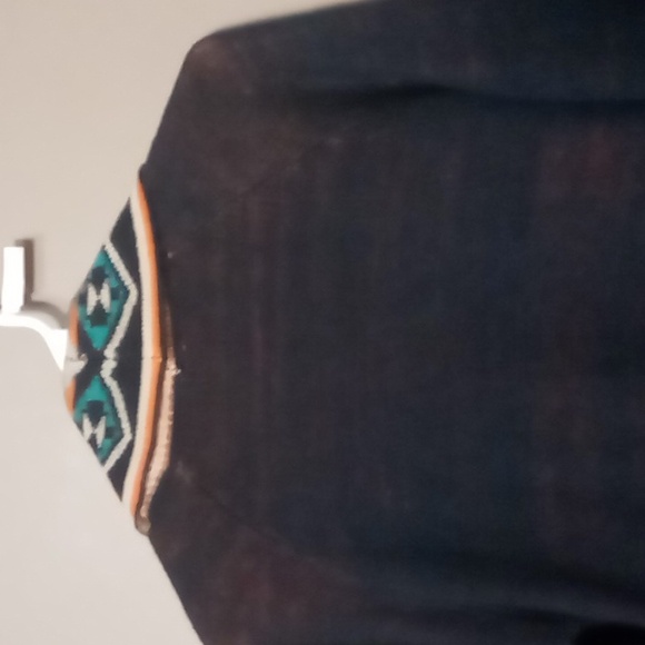 Pink Owl Navy w Aztec Style Patterned Sweater Size M - Picture 6 of 8